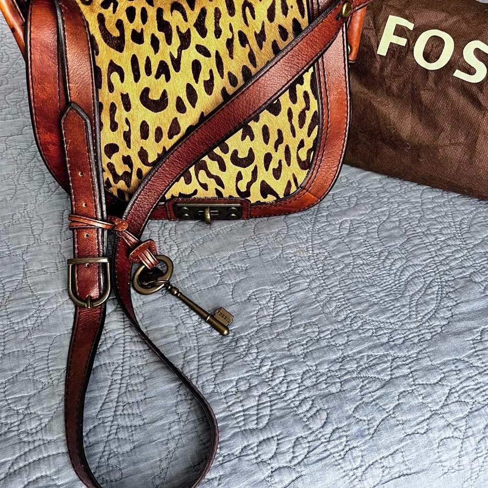 Fossil Leopard Print Crossbody Bag